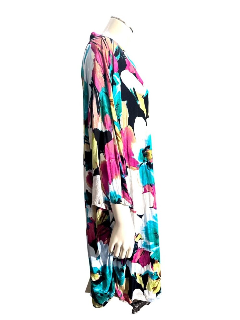 Liz Claiborne Plus Size 3X Bright Floral Print Dress Loose Fit Vibrant Colors - Picture 5 of 9